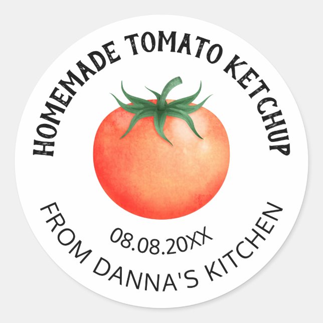 Tomate Ketchup etiqueta preservada con tomate rojo (Anverso)