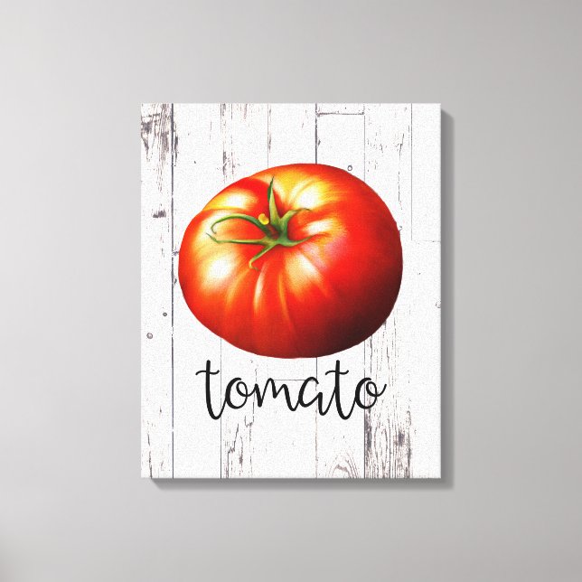 TOMATE Madera Blanca Arte de Cocina Rústica de Cas (Anverso)
