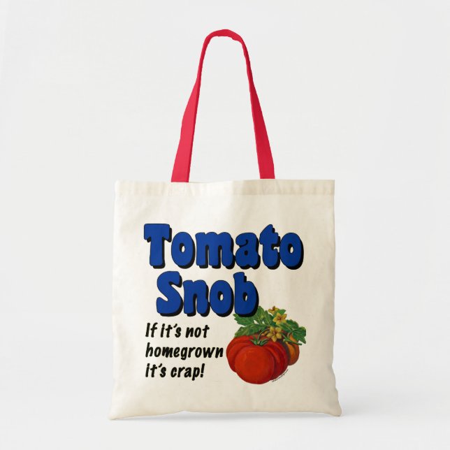 Tomate Snob Divertido diciendo la bolsa de Tote (Frente)