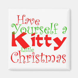 Tómate un imán de vacaciones para Navidades gatito