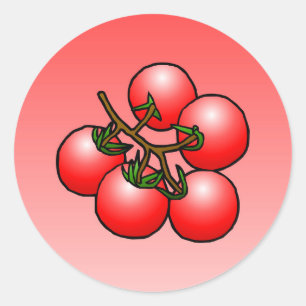 Tomates Cherry - Pegatina Redonda Clásica
