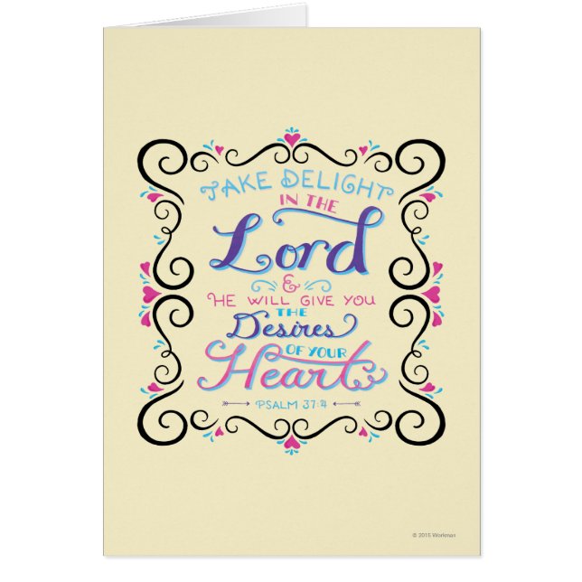 Tome el placer en el señor (Frente)