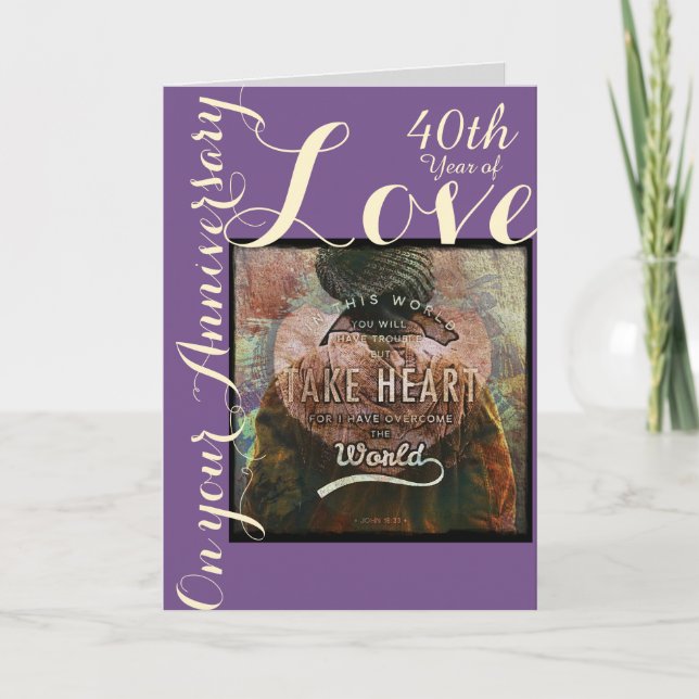 Tome la tarjeta del aniversario del corazón 40.o (Anverso)