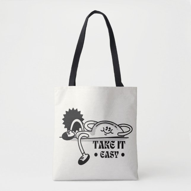 tómelo fácil para las bolsas de tote (Anverso)