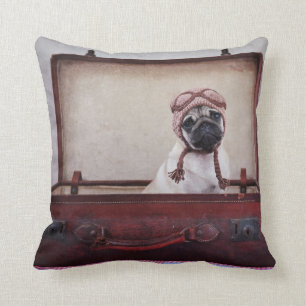 "Tómeme con usted" la almohada de tiro del perrito