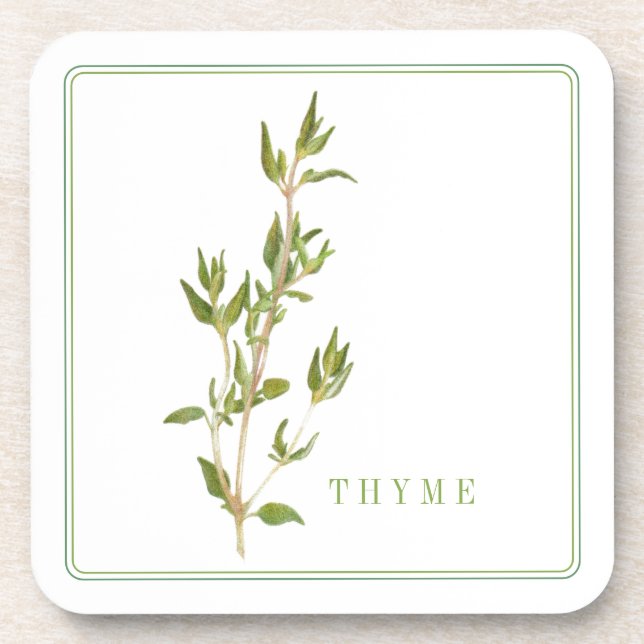 TOMILLO FRESCO Posavasos de Plástico Rígido (+text (Frente)
