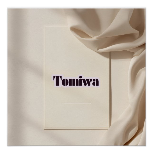 Tomiwa Modern Minimalist Name Poster – Personalize (Anverso)