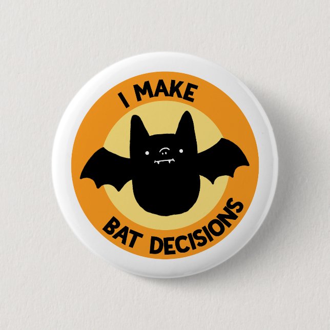 Tomo Decisiones Graciosas Del Bat Pin Del Botón De (Anverso)
