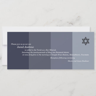 Tonal Grey Bar Mitzvah Invitación