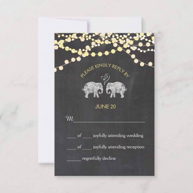 TONELADAS DE LOVE/Elephant Chalkboard Lights RSVP (Anverso)