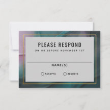 Tones de joyas de lujosa tinta Boda RSVP