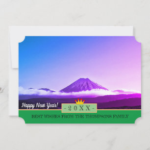 Tongariro, Volcán y ¡Feliz Año Nuevo! Tarjeta /20X