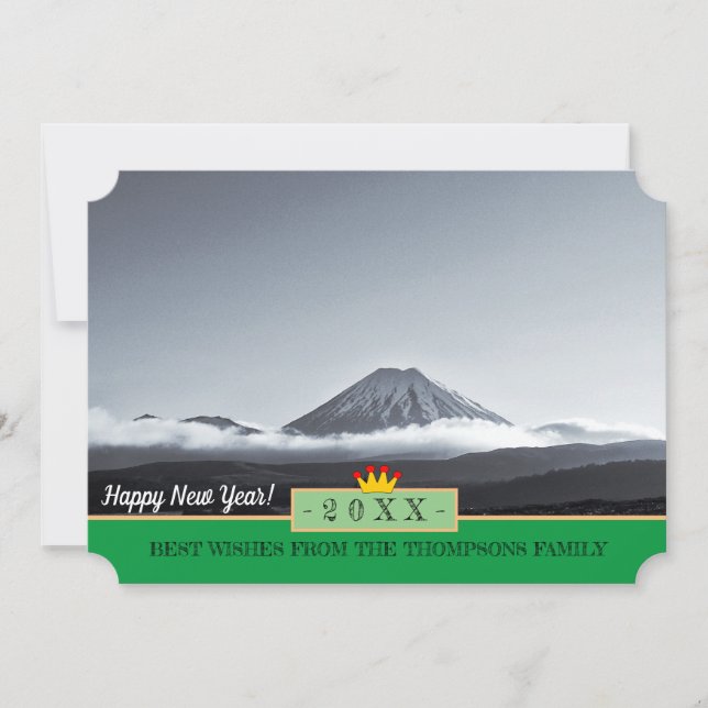Tongariro, Volcán y ¡Feliz Año Nuevo! Tarjeta /20X (Anverso)