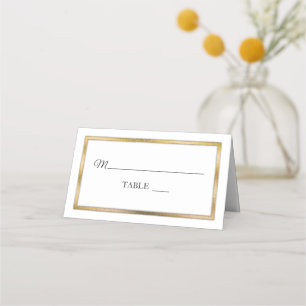 Tono dorado Tarjetas blancas simples y elegantes