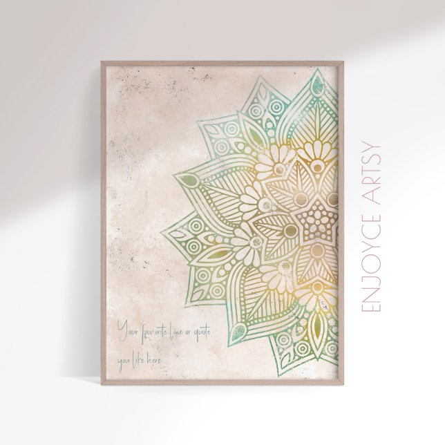 Tono neatral único oro mandala arte de pared india (Subido por el creador)