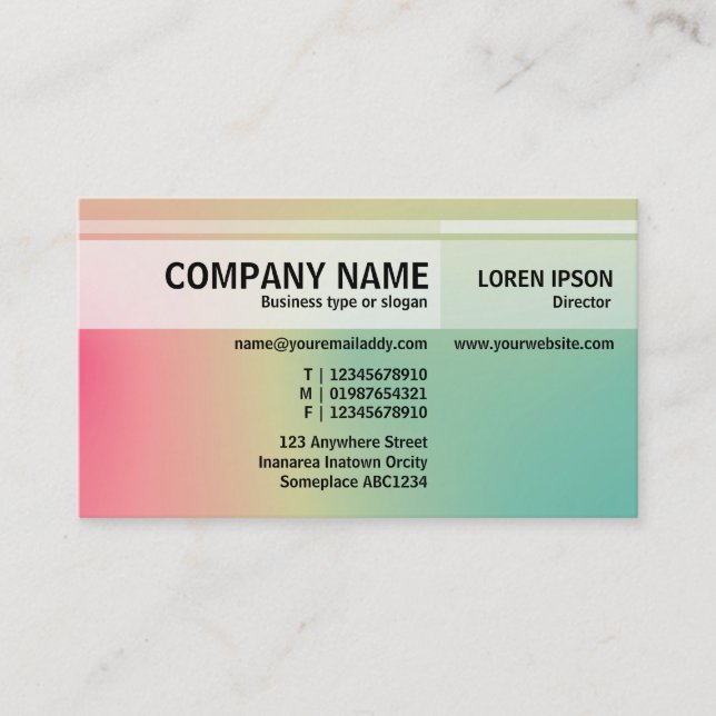 Tonos alternativos - Tarjeta de presentación para  (Anverso)