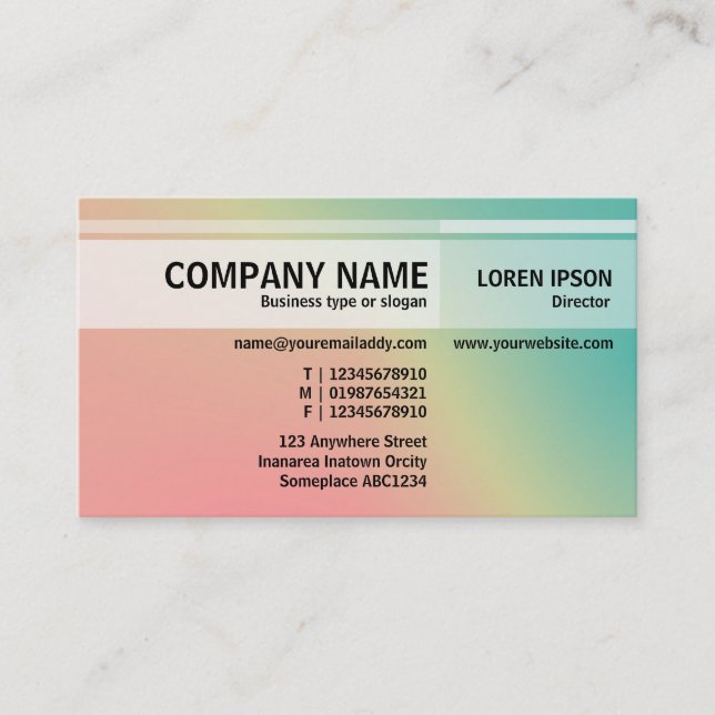 Tonos alternativos - Tarjeta de presentación para  (Anverso)