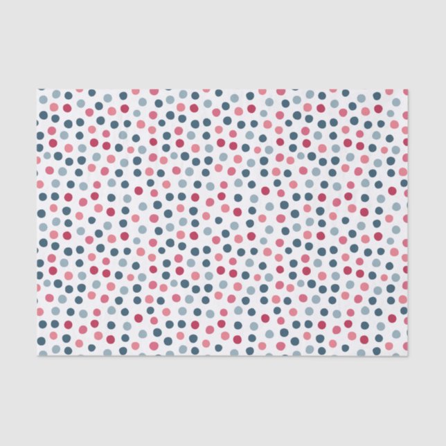 Tonos azul y rosa polka puntos papel de tejido (Anverso)
