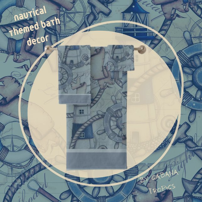 Tonos azules del faro de temática náutica (Subido por el creador)