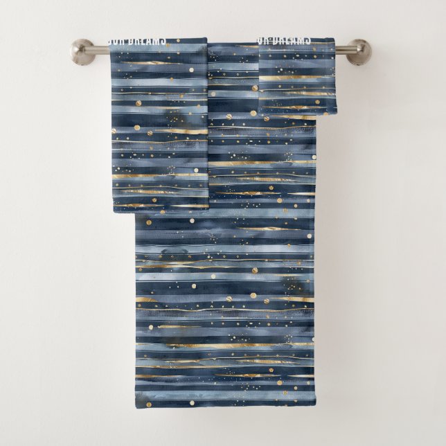 Tonos de azul rayas de oro puntos sueños (In situ)