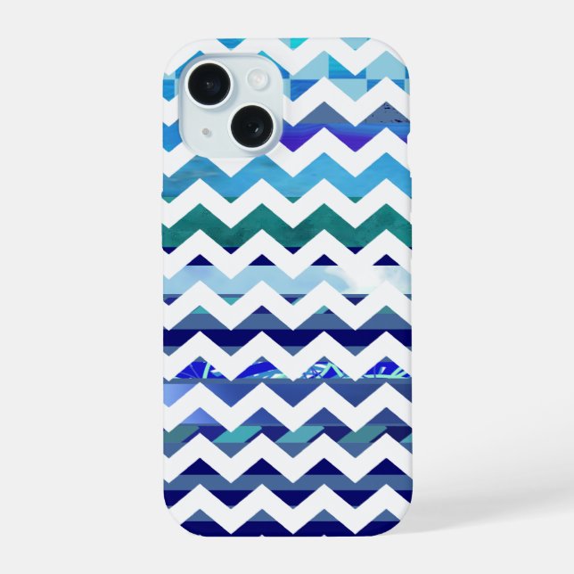 tonos de chevron con estampado azul (Reverso )