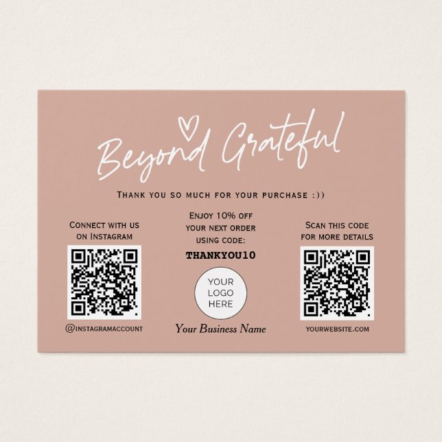 Tonos de la Tierra Guión moderno Código QR tarjeta (Frente)