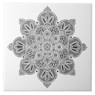 Tonos de medallón de azulejos decorativos de gris