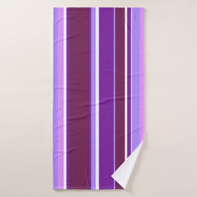 Tonos de rayas violetas (Toalla de baño)
