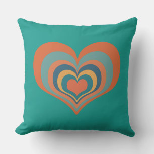 Tonos de tierra Corazón retro almohada de lanzamie