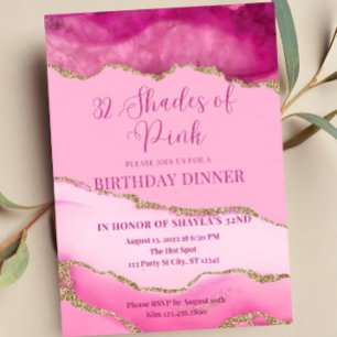 Tonos editables de la invitación rosada, cumpleaño