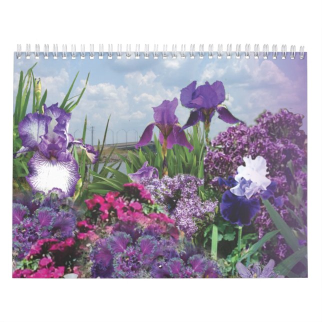 tonos florales de flores moradas calendario 2020 (Tapa)