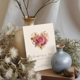 Tonos Florales Rosados Delicados Corazón Simpatía