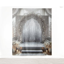 Tonos grises colgando el tapiz para fotos