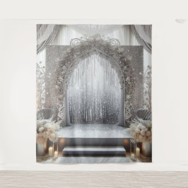 Tonos grises colgando el tapiz para fotos