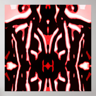 Tonos rojos Blanco negro Resumen Motif de arte mod