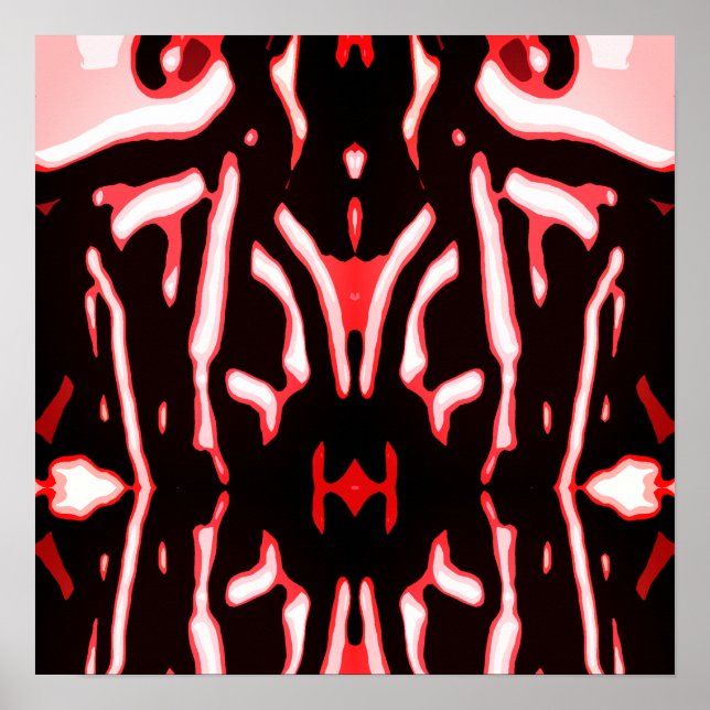 Tonos rojos Blanco negro Resumen Motif de arte mod (Frente)