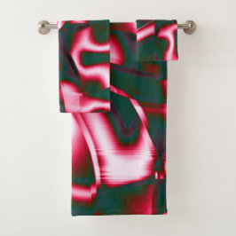 Tonos rojos en cintas abstractas en cian oscuro