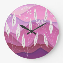 Tonos rosados del reloj de pared de la naturaleza