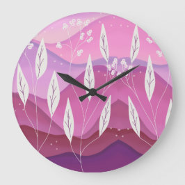 Tonos rosados del reloj de pared de la naturaleza