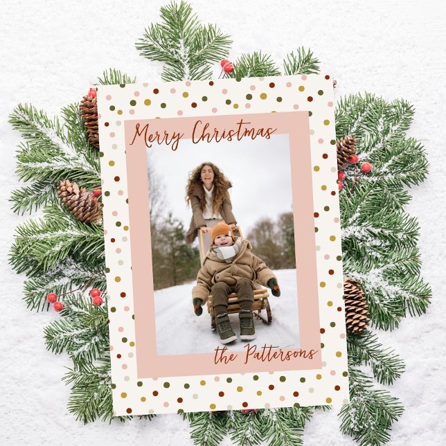 Tonos Terrosos Boho Lunares Foto Navidad (Subido por el creador)