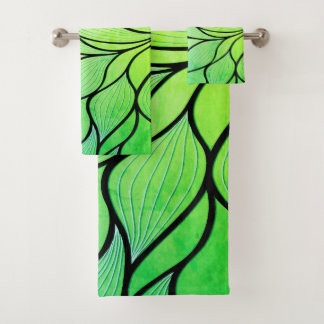 Tonos verdes brillantes patrón de hoja creativa