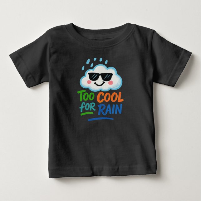 Too Cool Rain Cute Cloud Baby Fine Jersey T-Shirt (Anverso)