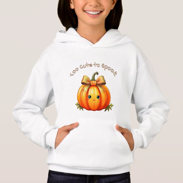 Too Cute to Spook – Adorable Pumpkin Hoodie  (Anverso)