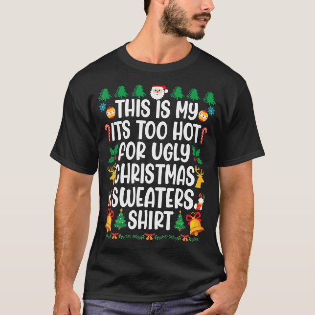 Too Hot Ugly Christmas Sweaters  Xmas Men Women Fa (Anverso)