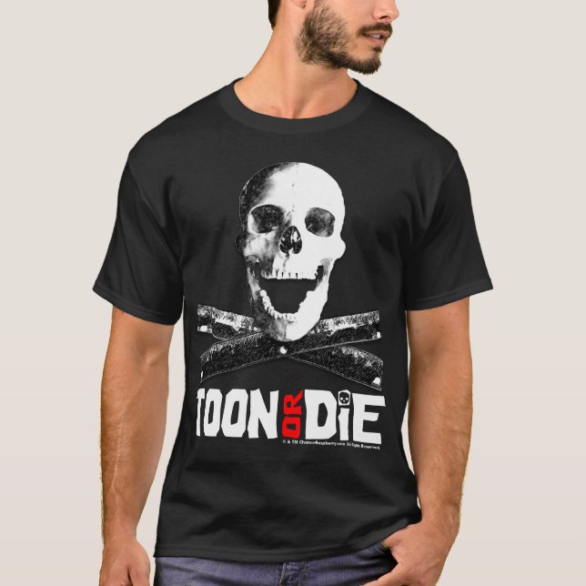"Toon o muere" camiseta gris (Anverso)