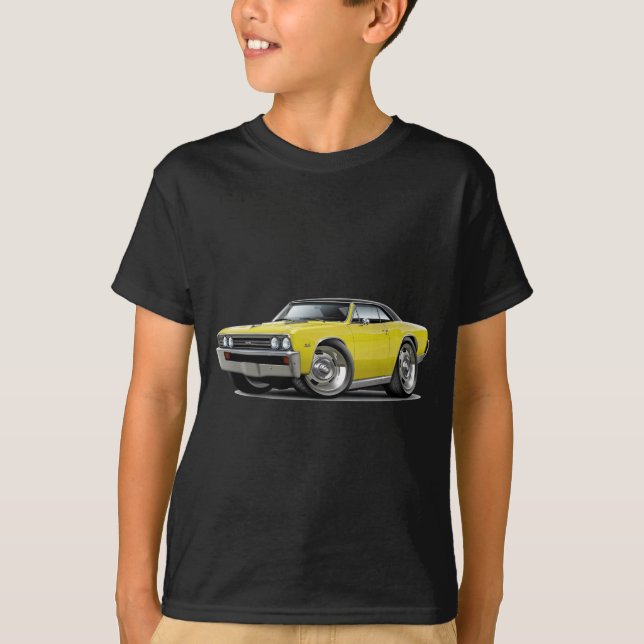 Top amarillo 1967 del negro de Chevelle (Anverso)