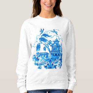 Top azul de la camiseta del diseño de China del