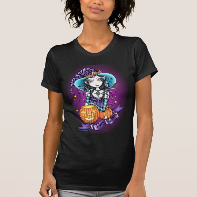 Top de la bruja de la calabaza de "Lisa" Halloween (Anverso)