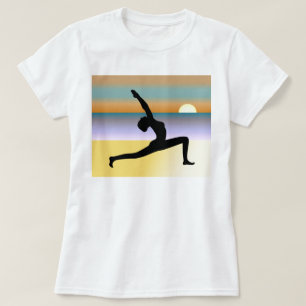 Top de las damas de Beach Yoga 3/4 Sleeve Raglan