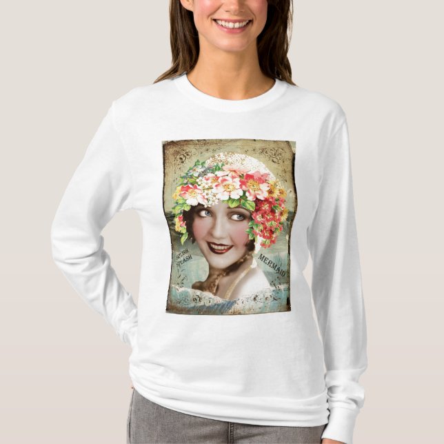 Top del algodón de la manga de la mujer larga de (Anverso)